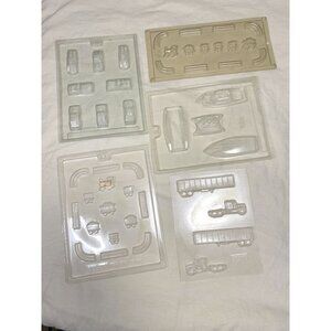 Set of 5 Vintage Chocolate Candy Molds Boats, Trains, Cars, Trucks Vehicles